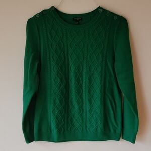 Green Cable Knit Sweater